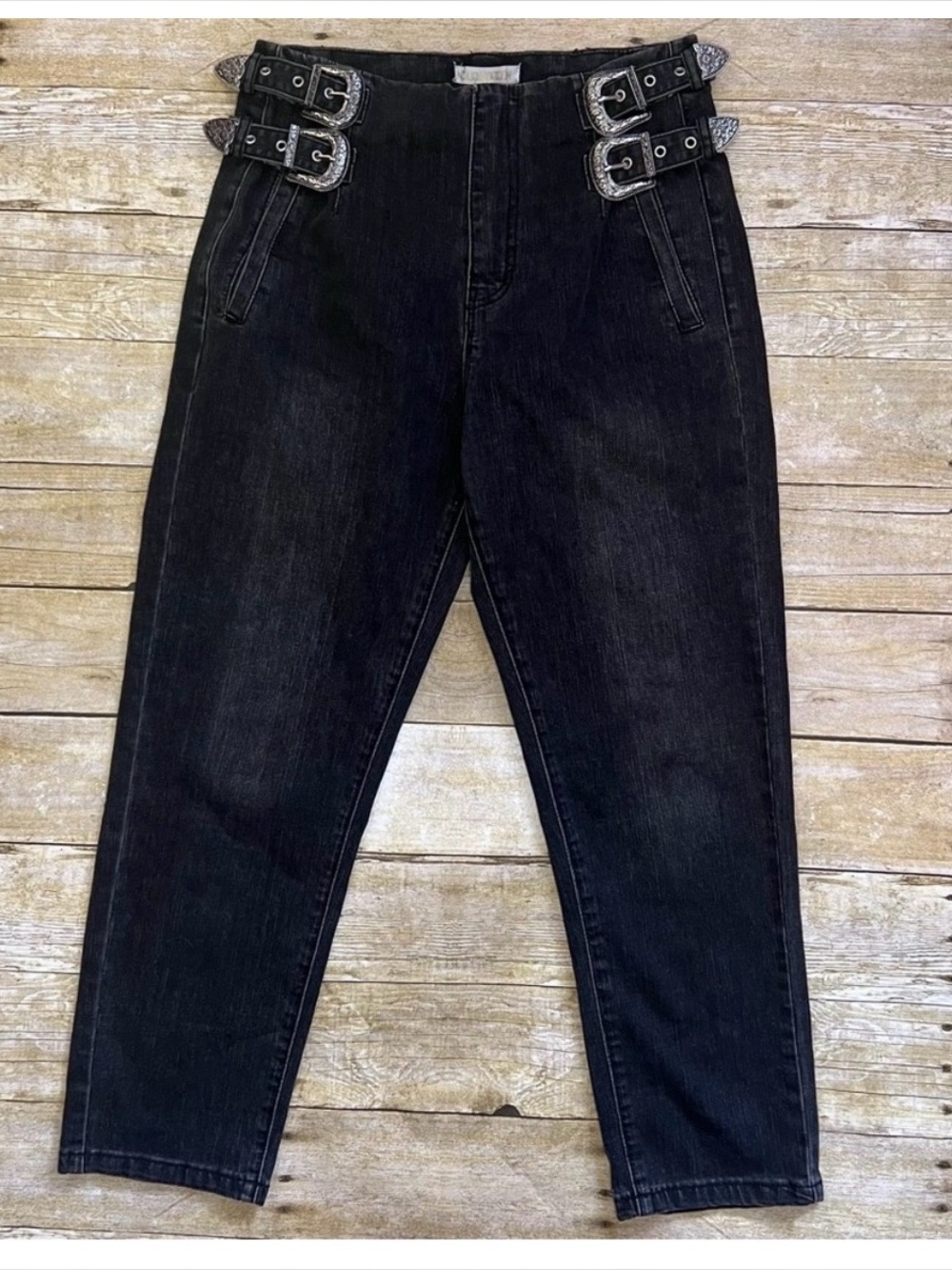 Cloud Ten Western Buckle Black Wash Denim Jeans